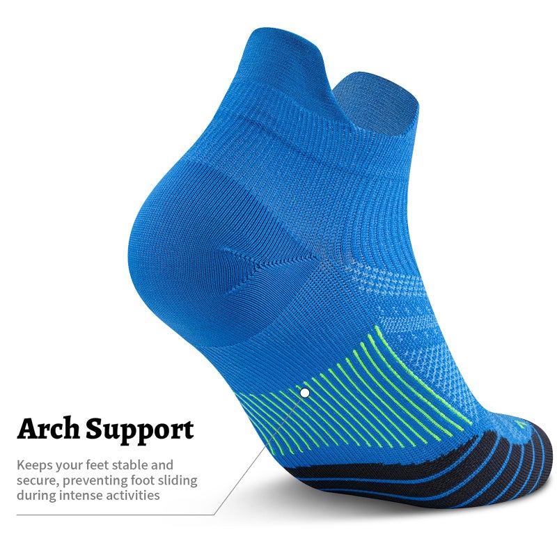 PAPLUS No Show Compression Socks for Men and Women, Low Cut Running Ankle Socks with Arch Support for Plantar Fasciitis, Cyling, Athletic, Flight, Travel, Nurses - Image 4